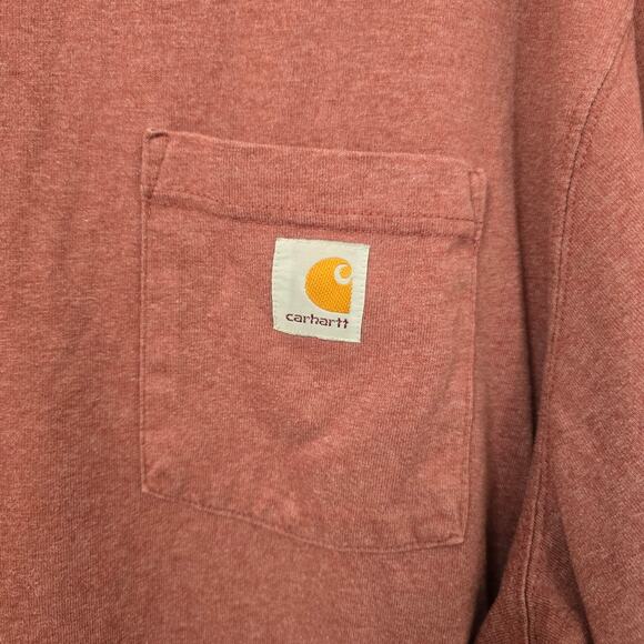 Carhartt Men 2XL Short Sleeve Pocket Shirt Heather Red Original Fit Cotton Blend - Picture 9 of 14